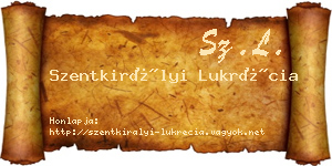 Szentkirályi Lukrécia névjegykártya